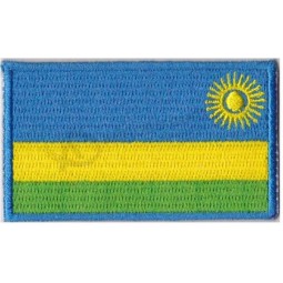 Manufacturers direct wholesale custom Small Rwanda Flag Iron On Patch 2.5 x 1.5 inch