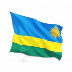 Hochwertige Digitaldruck 3x5ft Polyestergewebe internationalen Ruanda Flagge Banner