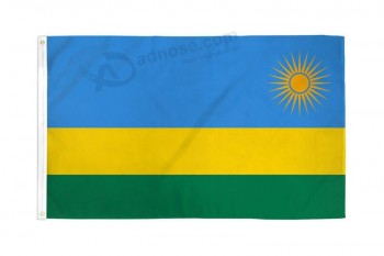 venta al por mayor de alta calidad personalizada bandera de ruanda poliéster 3x5ft