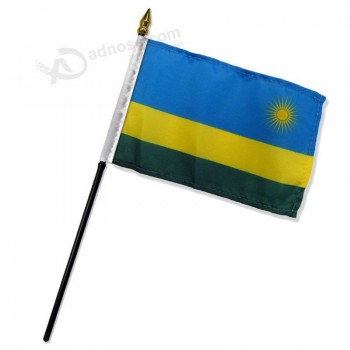 RWANDA 4X6IN DRAPEAU BÂTON de haute qualité