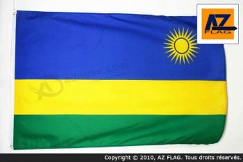 DRAPEAU DU RWANDA 3' x 5' - DRAPEAUX RWANDAIS 90 x 150 cm - BANNIÈRE 3x5 ft Haute qualité