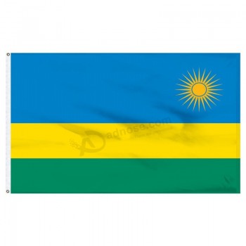 Drapeau en nylon Rwanda 3 pieds x 5 pieds personnalisé de haute qualité avec n’importe quelle taille