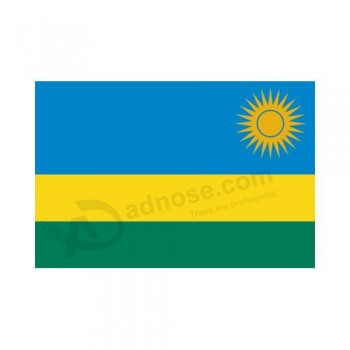 Vente en gros personnalisé de haute qualité Rwanda 3×5 FT Stock Flag