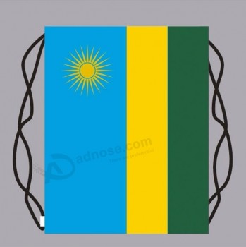 Sac à cordon de serrage Rwanda ruban personnalisé bon marché