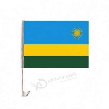 Haute Qualité Impression Numérique 100 % polyester Rwanda Drapeau de voiture