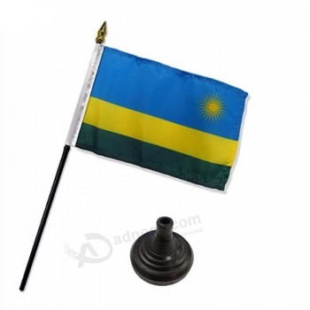 Venda quente de malha de poliéster material bandeira de mesa de ruanda para a decoração do evento