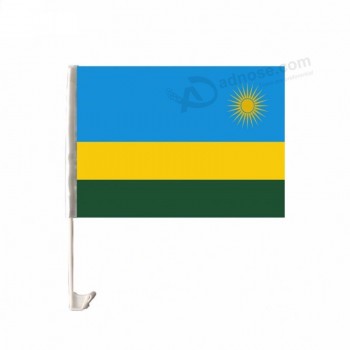 Professional supplier custom size Rwanda car window flag