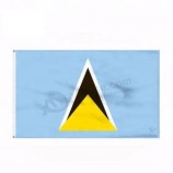 Polyester hand held car usage Saint Lucia flag banner