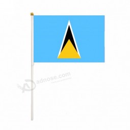 aangepaste nieuwe aankomst saint lucia logo hand vlag