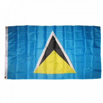 Drapeaux de Sainte-Lucie en polyester bon marché de haute qualité