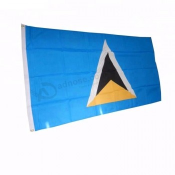 100% полиэстер напечатан 3 * 5-футовые флаги страны Сент-Люсии
