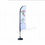 Venta caliente de aluminio publicidad bandera de plumas de playa