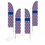 bandera promocional de plumas de venta publicitaria completa con juego de postes y base cruzada