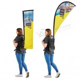 aangepaste vlag en banner hete verkoop traan veer vlag met paal buitenreclame veer banner rugzak vlag