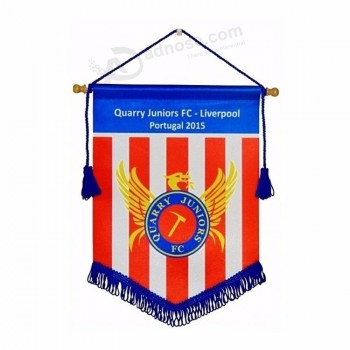 fanions en satin/fanion du club de football drapeau/fanion en feutre drapeaux