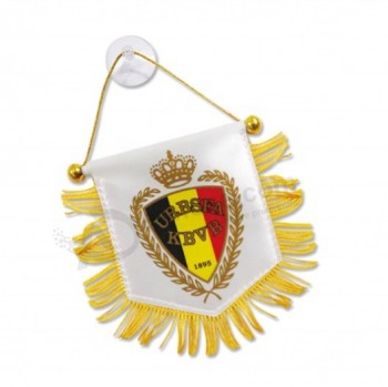 conception du client propre impression satin personnalisé football sports mini fanions drapeau