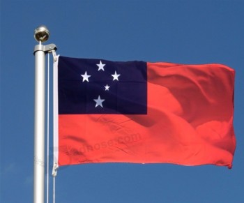 3ft x 5ft branco vermelho impressão digital bandeira de samoa