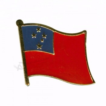 萨摩亚国家国旗翻领别针具有高品质