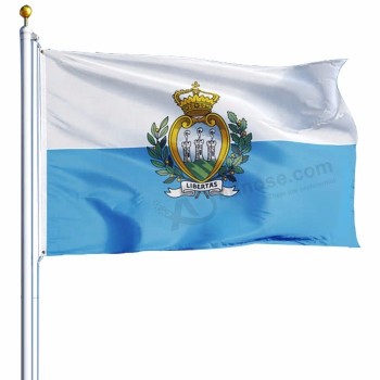 bandera nacional de poliéster de alta calidad de San marino