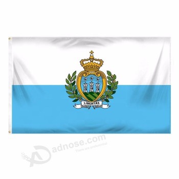 bandera nacional de poliéster de alta calidad de San marino