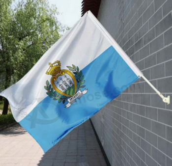 Outdoor dekorative San Marino an der Wand montierte Nationalflagge Banner