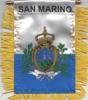 Vente chaude San Marino national voiture suspendu pompon drapeau
