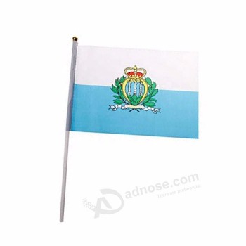 Оптовая продажа фабрики Сан-Марино ручная размахивая палкой флаг