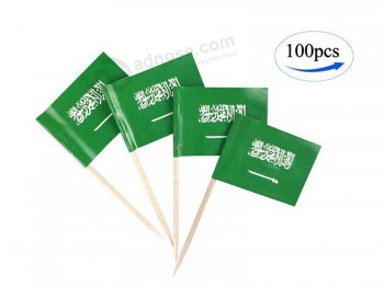 Drapeau de l’Arabie saoudite Drapeaux saoudiens, 100 pcs Cupcake Toppers drapeau, pays cure-dent drapeau