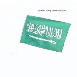 Impresión 100% poliéster banderas de la ventana del coche del país de arabia saudita