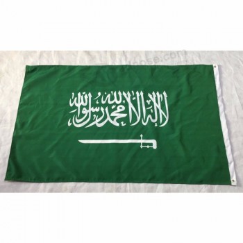 Gran bandera nacional personalizada del país de arabia saudita con bordado