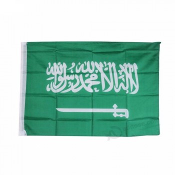 beste qualität 3 * 5FT polyester saudi arabien flagge mit zwei ösen
