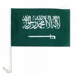 Wholesales 12x18inch Digital Printed Polyester Saudi Arabia Car Window Flags