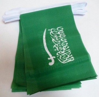 Saudi Arabia 6 Meters Bunting Flag 20 Flags 9'' x 6'' - Saudi Arabian String Flags 15 x 21 cm