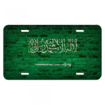 사우디 아라비아 국기 벽돌 벽 디자인 번호판
