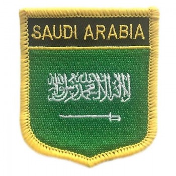 Saoedi-Arabië vlag schild reizen patch / internationale ijzer op badge (Saoedi-Arabische kam