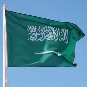3x5ft grand drapeau saoudien national en polyester d’impression numérique