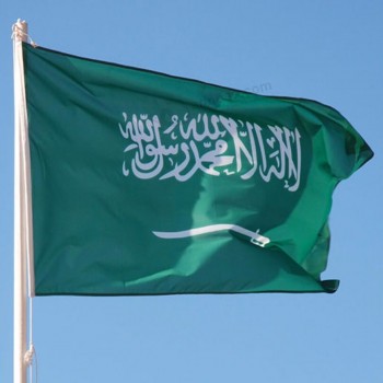 Bandera nacional saudita de poliéster de impresión digital grande de 3x5 pies