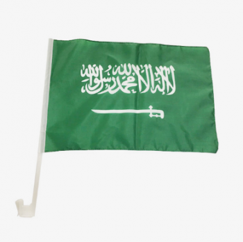 polyester 30x45cm afdrukken saudi aradia vlag voor autoraam