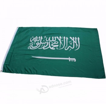 fabricant en gros polyester 90 * 150cm Saudi Aradia bannière nationale