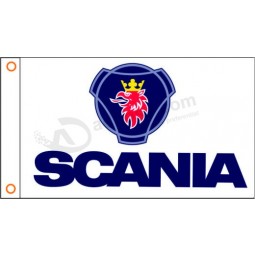 Großhandel benutzerdefinierte hochwertige Autofahne Scania Banner 3ftx5ft 100% Polyester