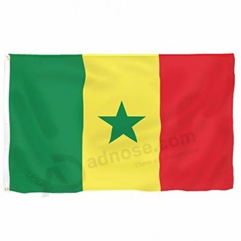 Vente chaude en plein air volant drapeau national sénégalais bannière