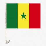 극을 가진 뜨개질을 한 폴리 에스테 세네갈 국가 차 클립 깃발
