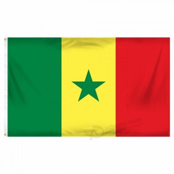 Tissu polyester sublimation thermique drapeau national drapeau sénégalais
