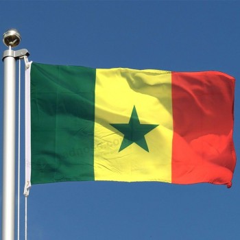 Drapeau sénégalais 3x5 ft impression personnalisée drapeau national Drapeaux du Sénégal en plein air