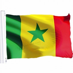 Senegal National Flag Banner Vivid Color Senegal Flag Polyester