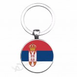 Keychain Manufacturers In China Serbia Country Flag Zinc Alloy Keychain Ring
