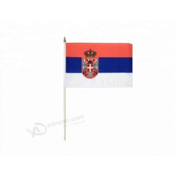 Servië wereldbeker 100d polyester hand zwaaien vlaggen