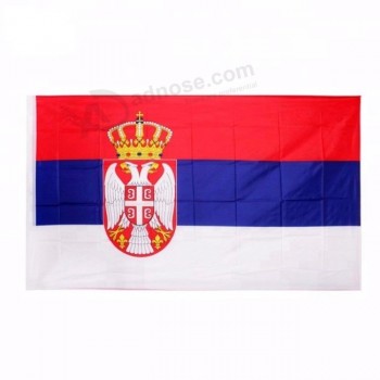 Bandera nacional serbia de poliéster duradero de 3x5 pies con dos ojales