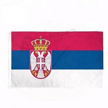 3x5 pés de impressão de seda 300d poliéster sérvia sérvia bandeira nacional bandeira