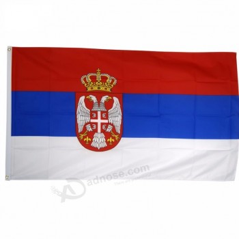 3x5ft langlebige Polyester National Serbia Flagge mit zwei Ösen